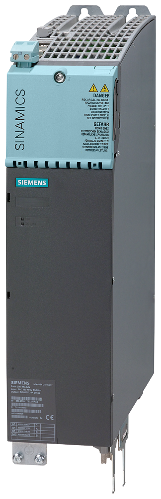 SINAMICS S120 BASIC LINE MODULE INPUT: 3PH 380-480V, 50/60HZ OUTPUT: DC 600V, 34 A, 20KW FRAME SIZE: BOOKSIZE INTERNAL AIR COOLING INCL. DRIVE-CLIQ CA